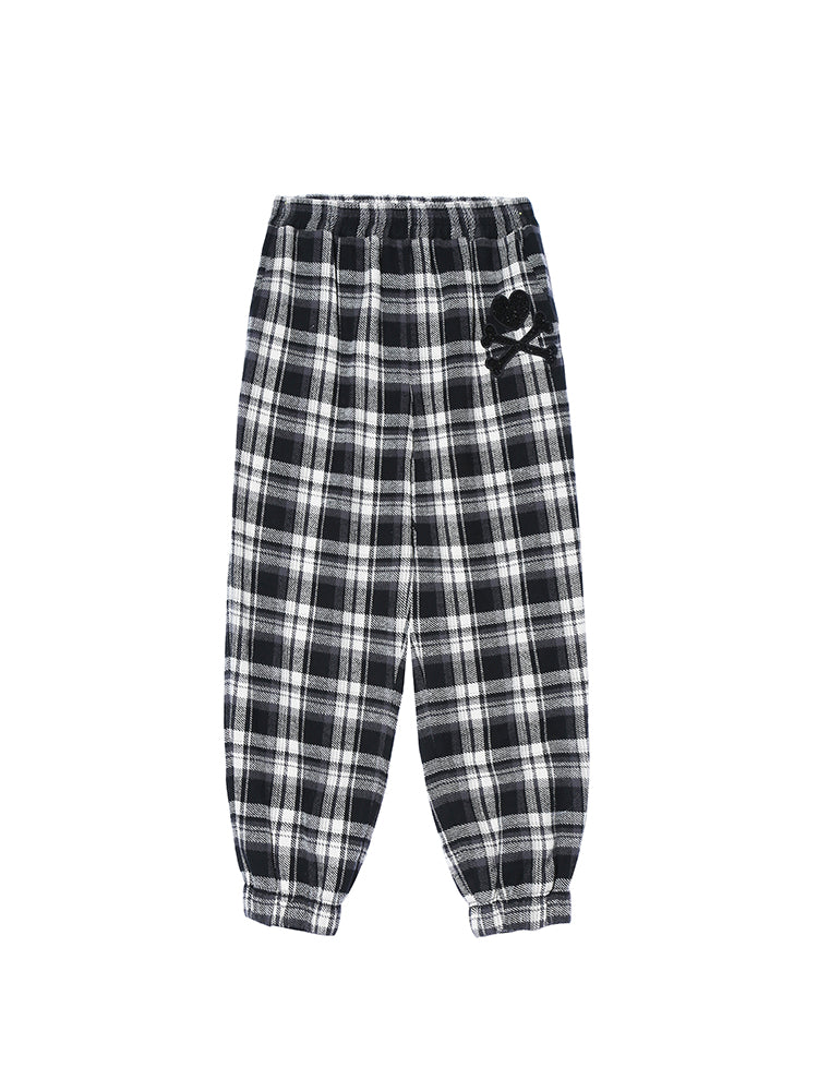 TCH Rhinestone Plaid Cargo Jogger Pants