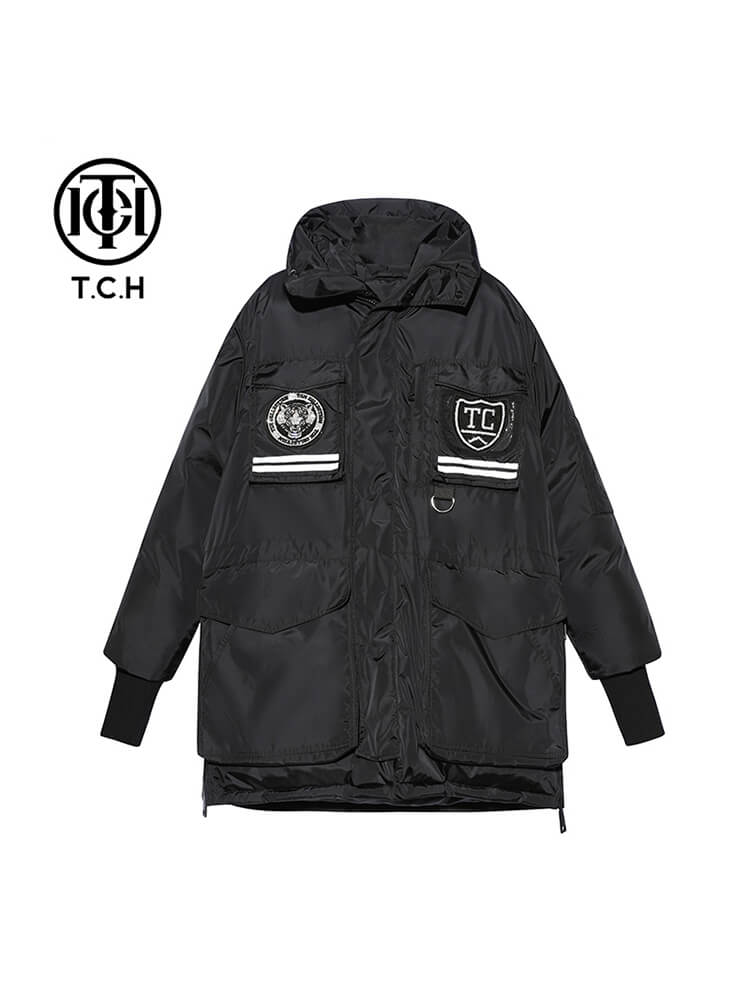 TCH Unisex Rhinestone Thickened Down Jacket with Pockets