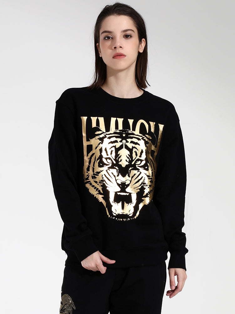 TCH Women's Gold Leopard Long Sleeve Sweatshirt