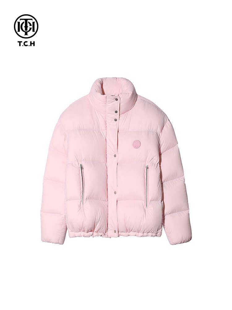 TCH Pink Cropped Puffer Jacket Coat