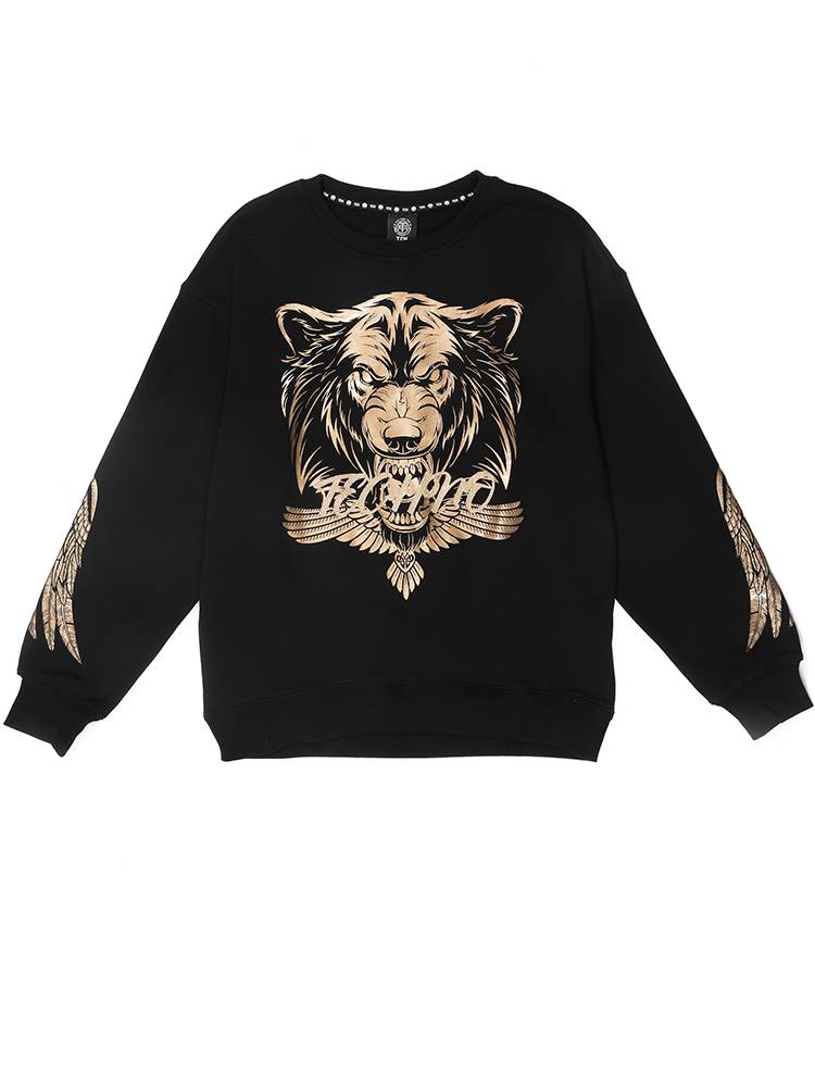 TCH Animal Gold Graphics Long Sleeve Couple Sweatshirt