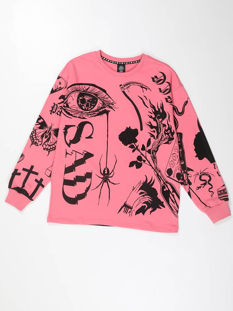 TCH Print Long Sleeve Cotton Unisex Sweatshirt