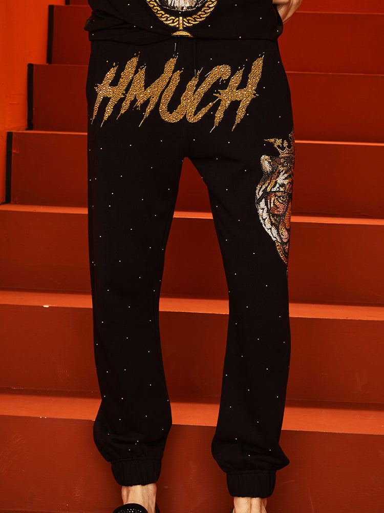 TCH Men's Graphic Rhinestone Long Pants