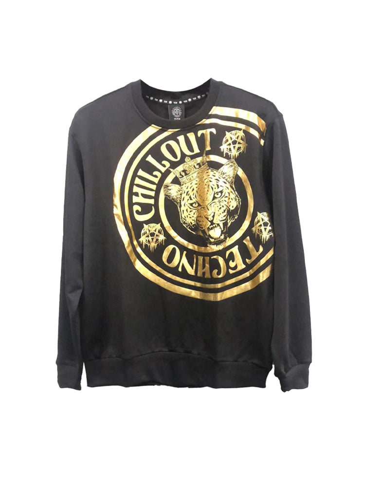 TCH Unisex Gold Graphic Tiger Sweatshirt in Black