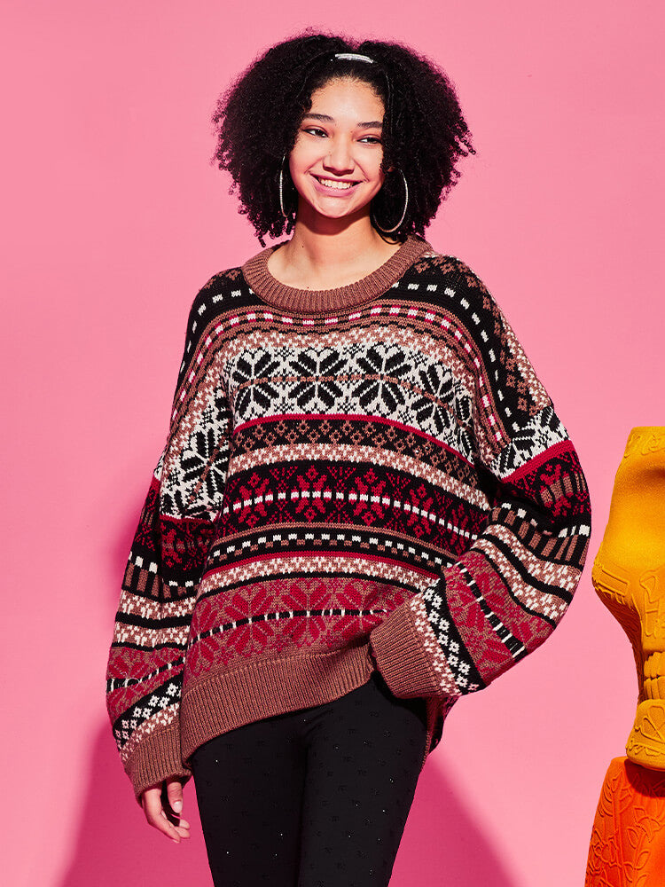 TCH Multicolor Wool Oversized Knit Sweater