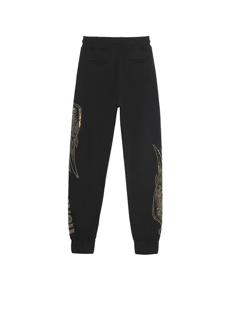 TCH Rhinestone Angle Wings Elastic Waist Joggers