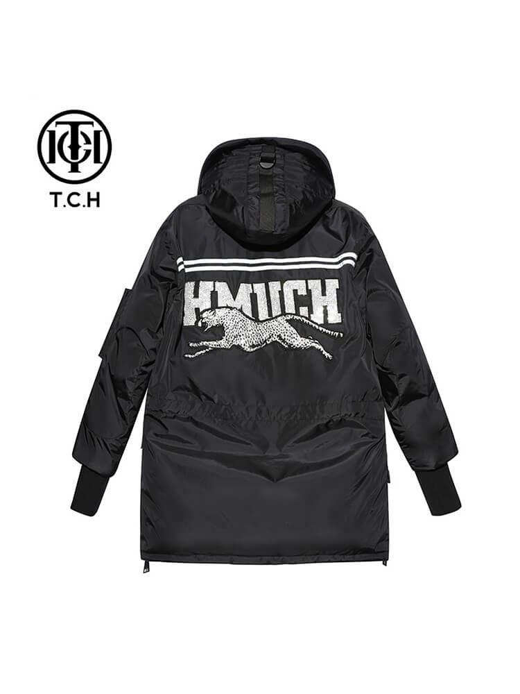 TCH Unisex Rhinestone Thickened Down Jacket with Pockets