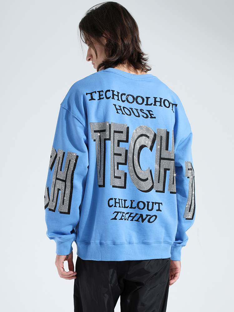 TCH Panda Rhinestone Long Sleeve Letter Sweatshirt