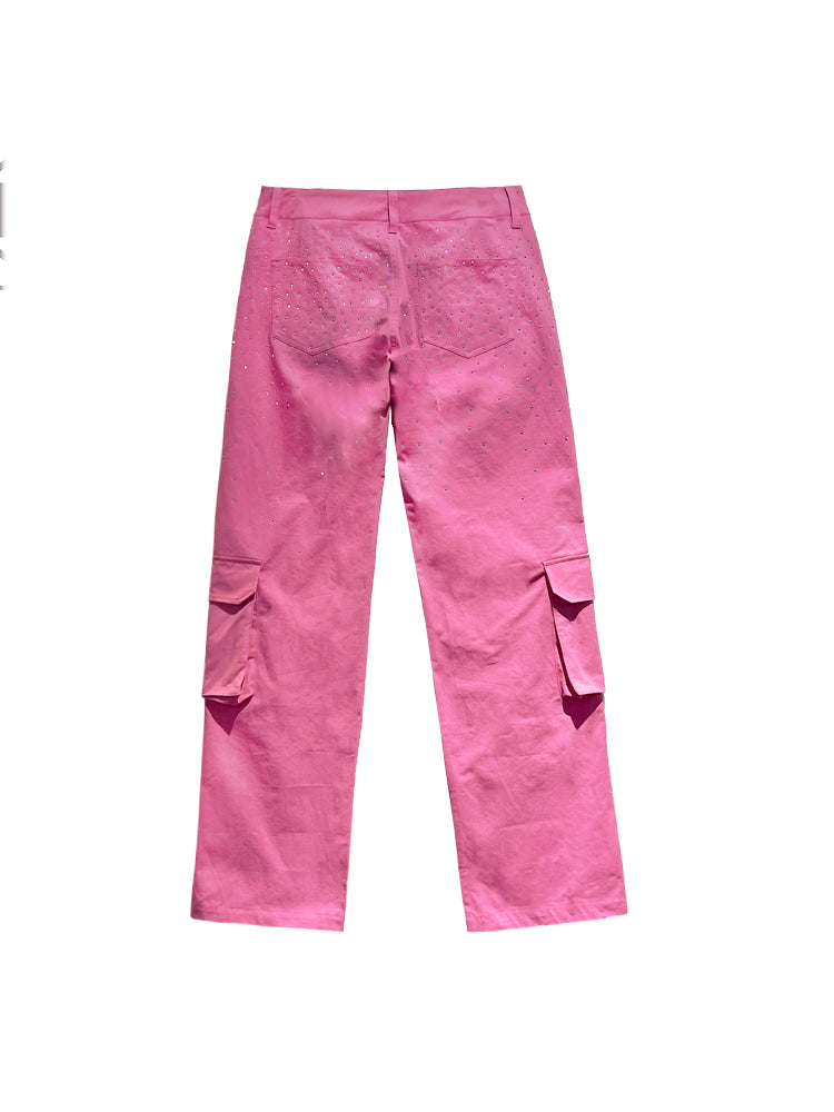 TCH Rhinestone Straight Leg Cargo Pants