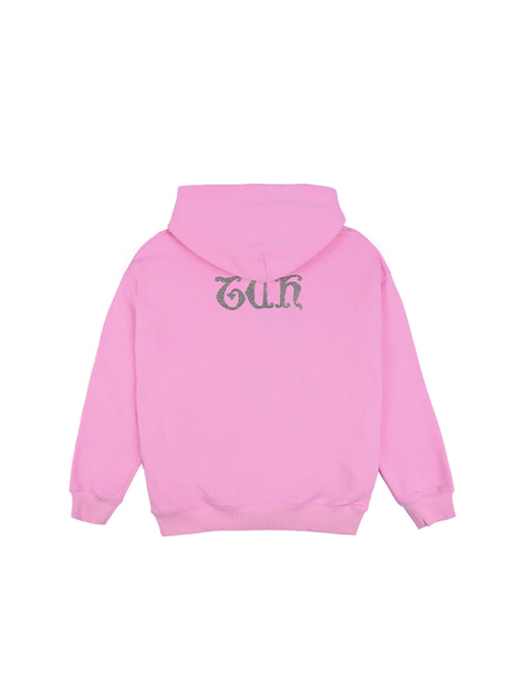 TCH Tiger Rhinestone Long Sleeve Pink Hoodie