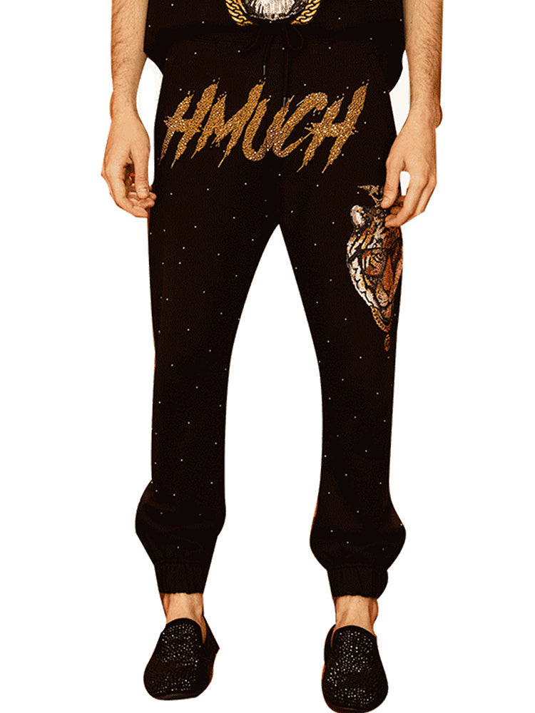 TCH Men's Graphic Rhinestone Long Pants