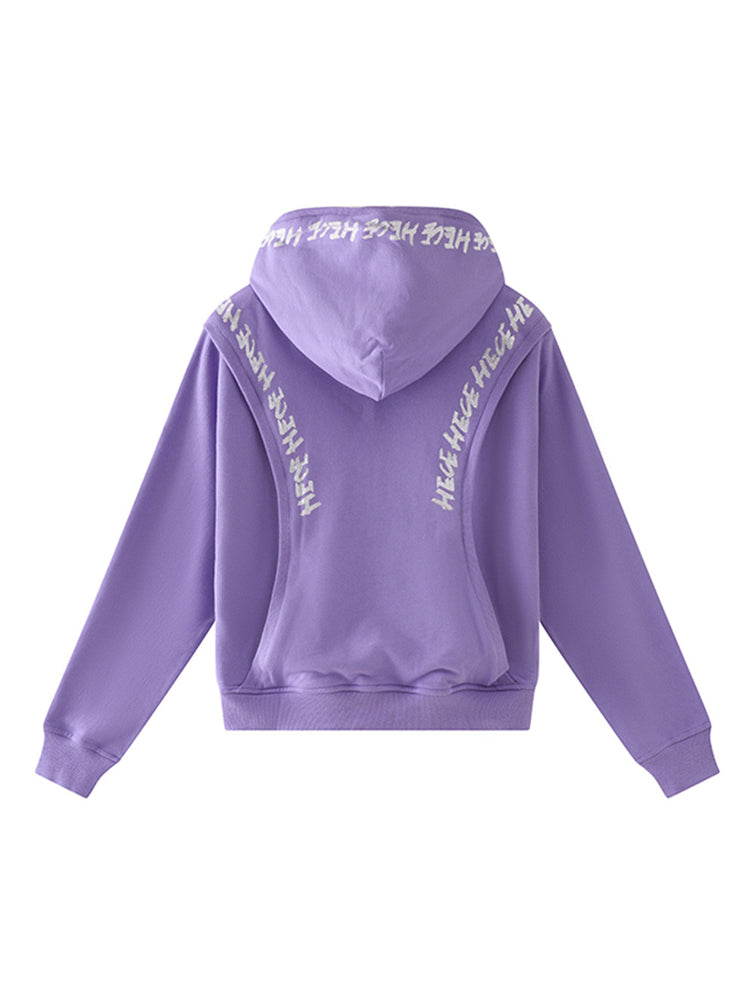 TCH Cotton Rhinestone Letter Unisex Hoodie with Pocket