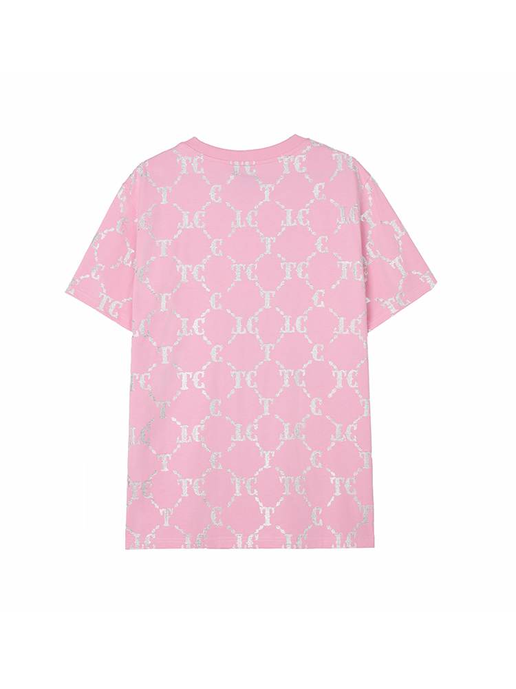 TCH Pink T-shirt with Cartoon Design and Hand-applied Rhinestones