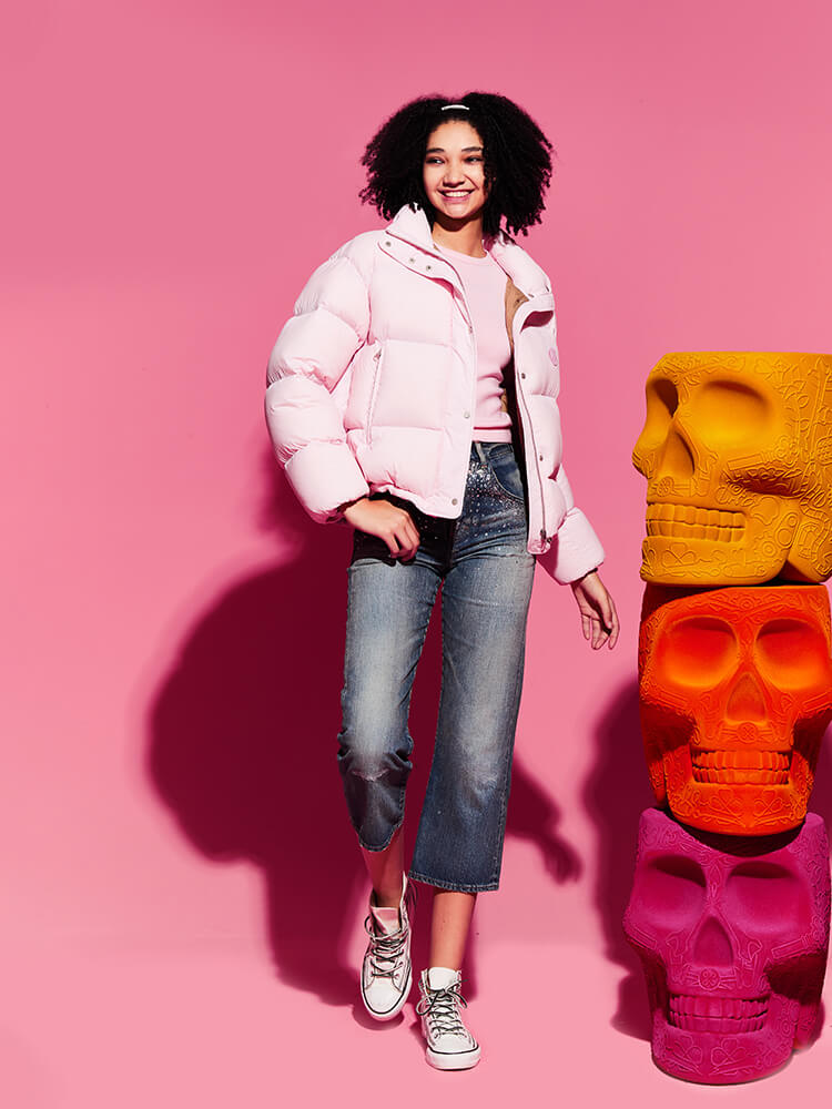 TCH Pink Cropped Puffer Jacket Coat