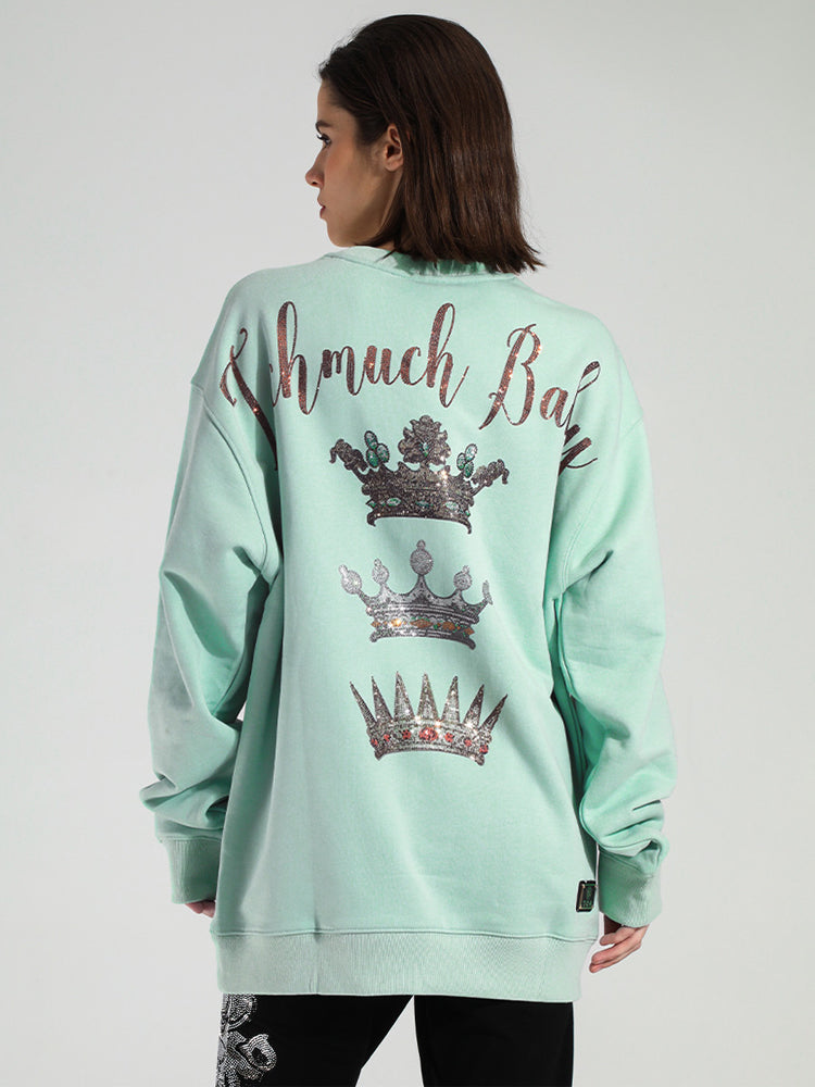 TCH Graphic Rhinestone Oversized Pullover Sweatshirt