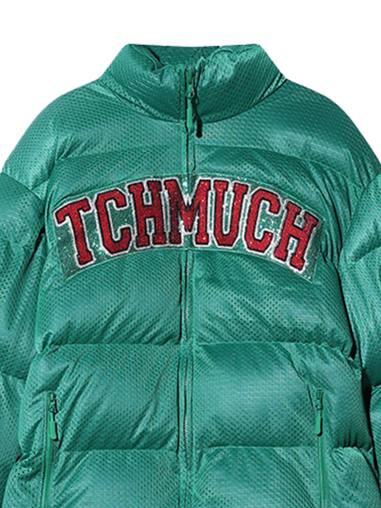 TCH Rhinestone Letter Thickened Down Jacket