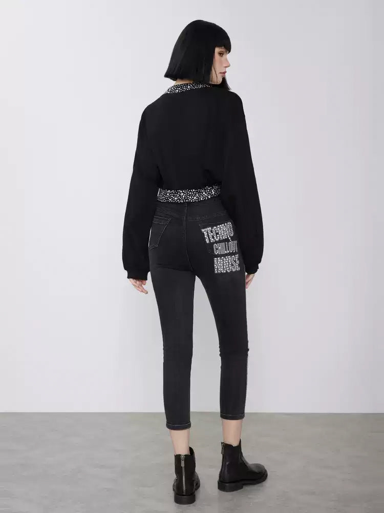 TCH Crystal-Embellished Cropped Sweatshirt