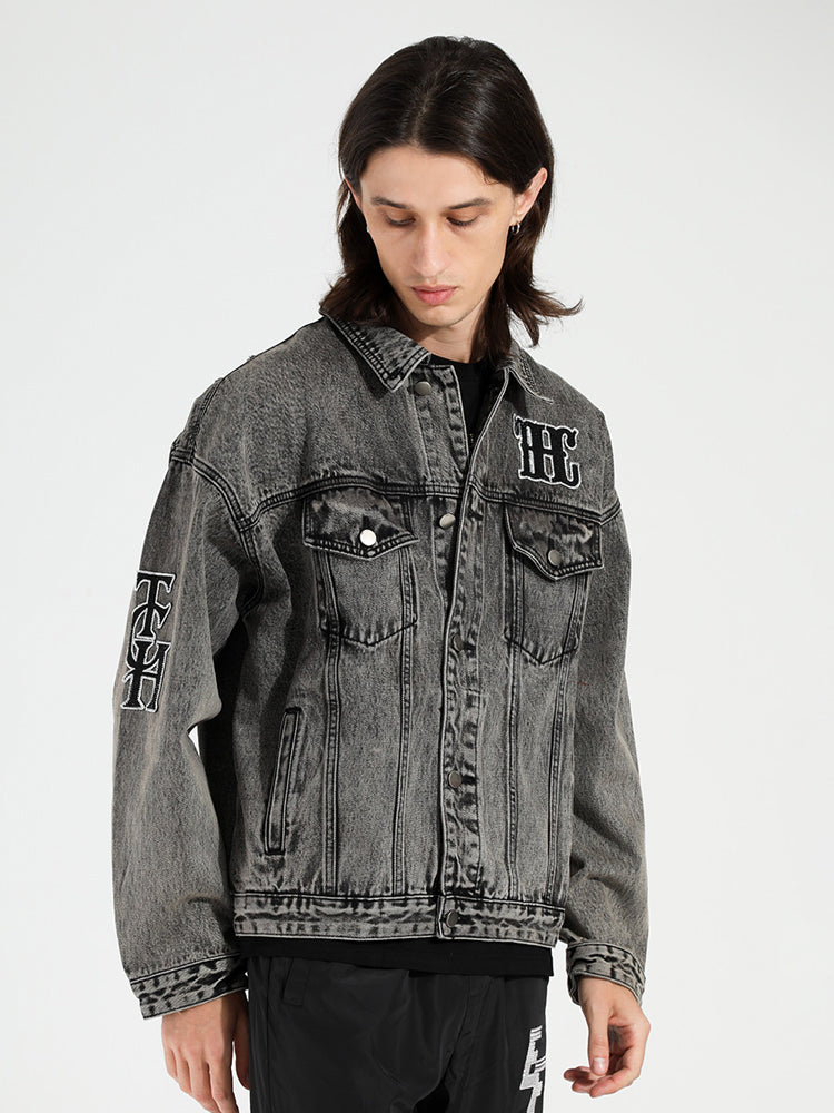 TCH Rhinestone Wings Trucker Jean Jacket