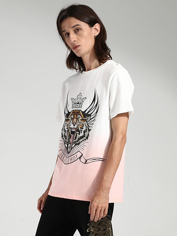 TCH Cartoon Tiger Oversized Rhinestone T-Shirt