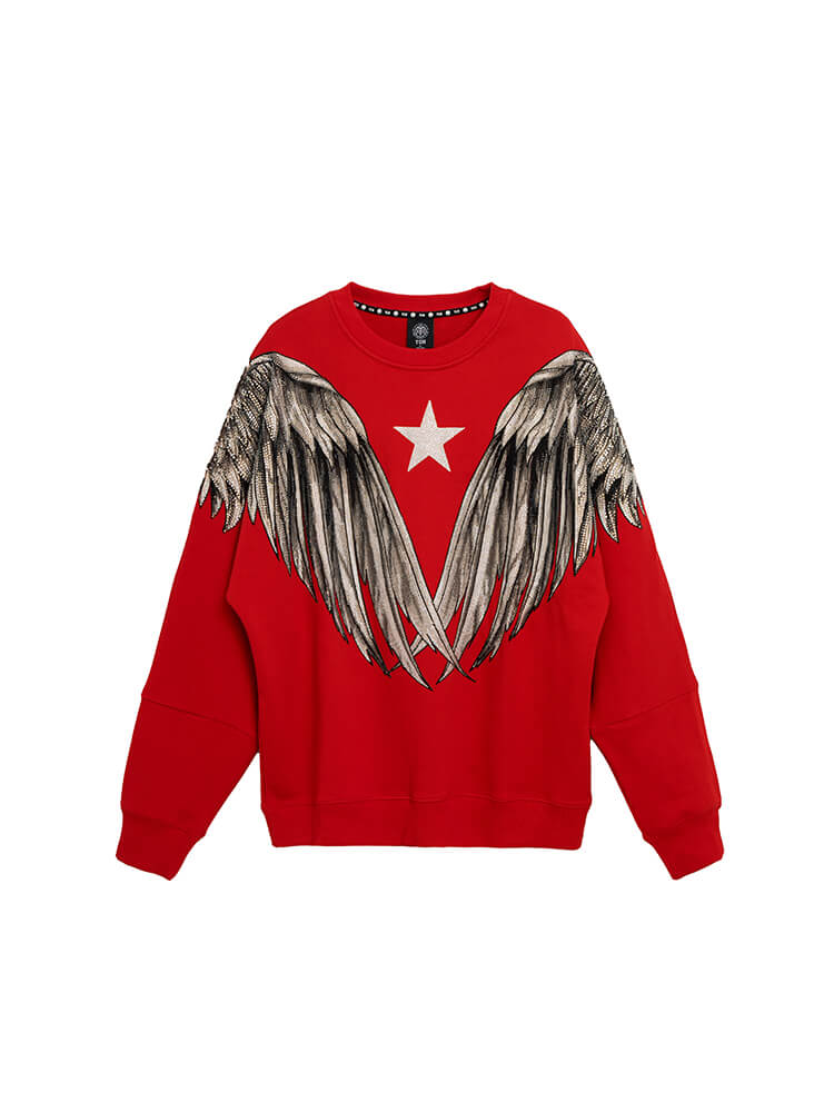 TCH Angel Wings Rhinestone Oversized Unisex Sweatshirt