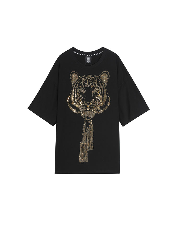 TCH Men's Tiger Hot Diamond Gold T-shirt