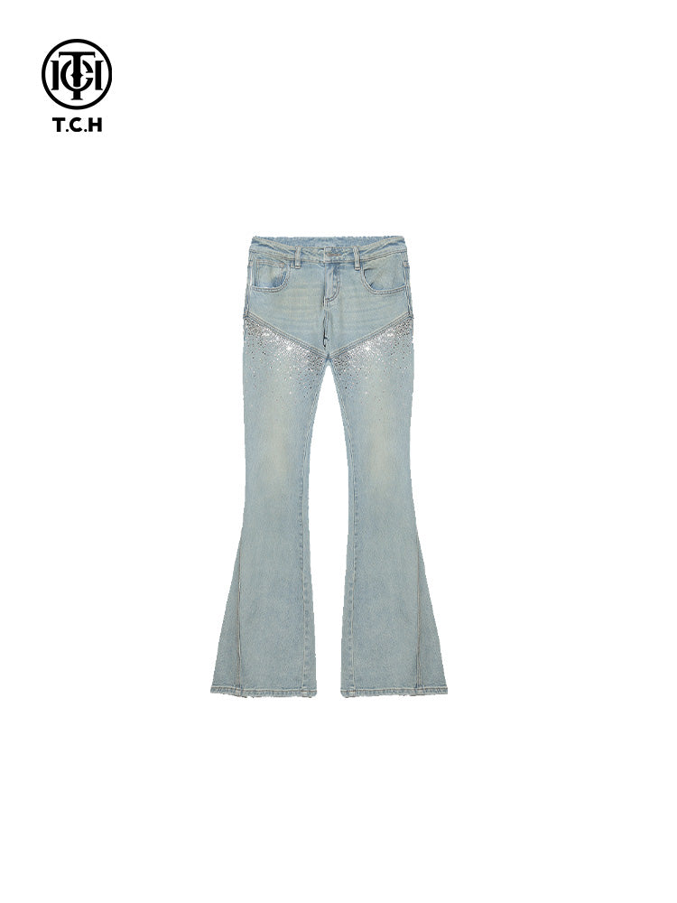 TCH Rhinestone High Waisted Jeans Denim Pants