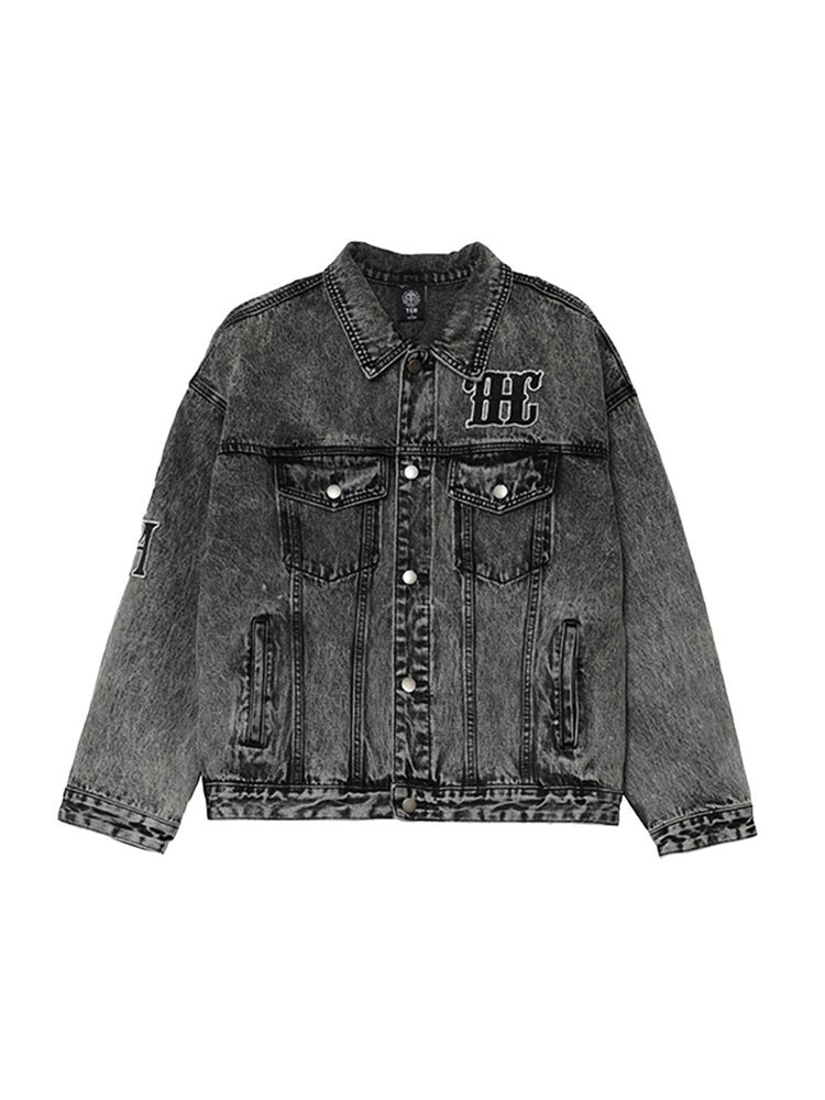 TCH Rhinestone Wings Trucker Jean Jacket