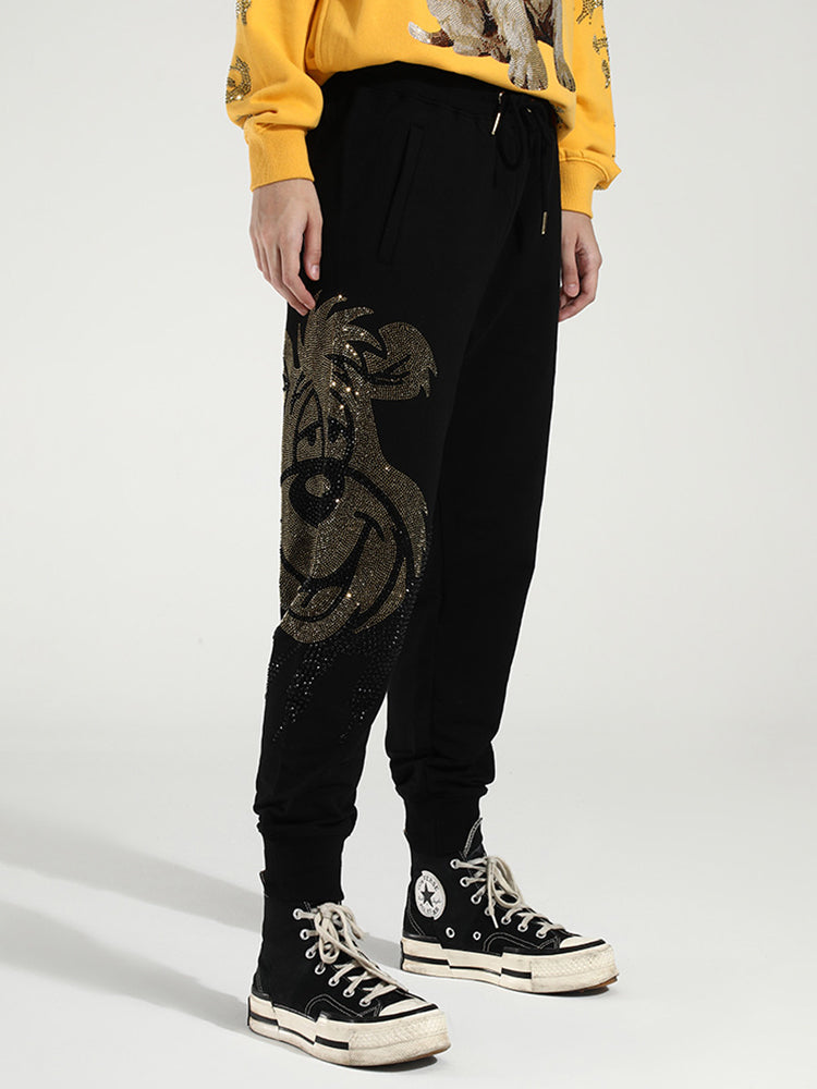 TCH Unisex Rhinestone Graphics Sweatpants