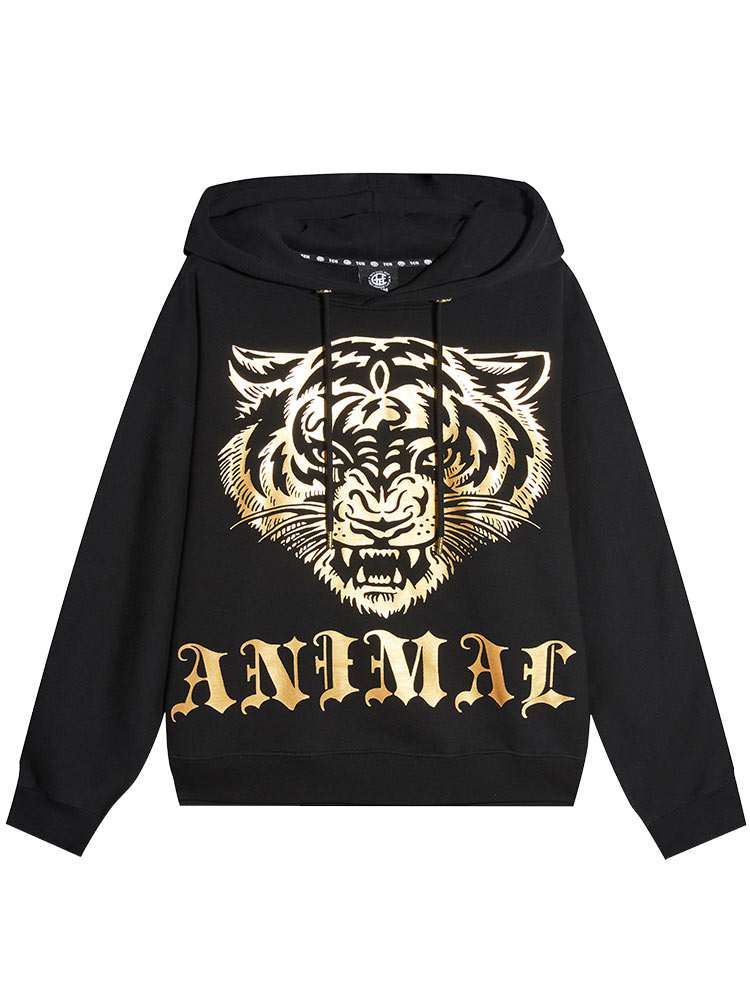 TCH Men's Tiger Wings Gold Black Hoodie