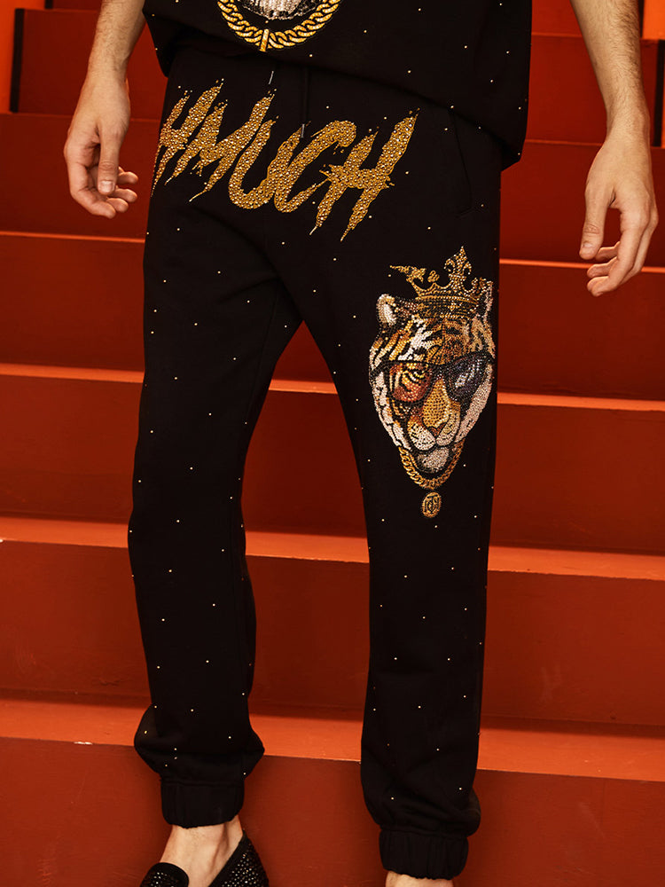 TCH Men's Graphic Rhinestone Long Pants