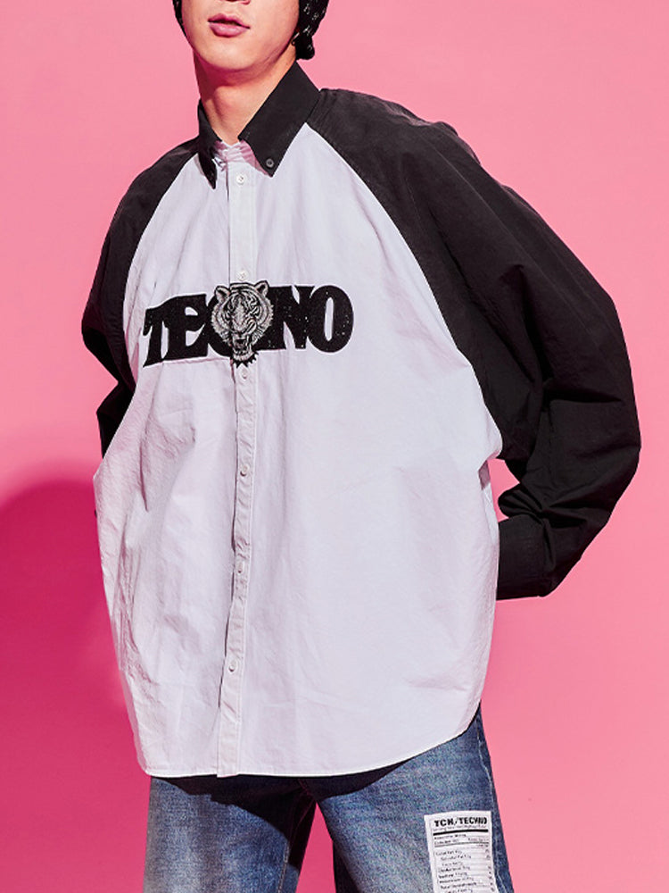 TCH Rhinestone Oversized Bicolor Shirt