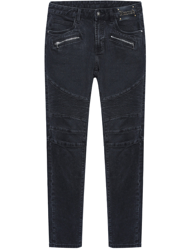 TCH Men's Zipper Relaxed Straight Jeans