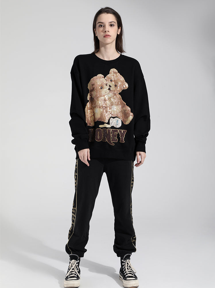 【QuickShip】TCH Two Bear Rhinestone Unisex Sweatshirt