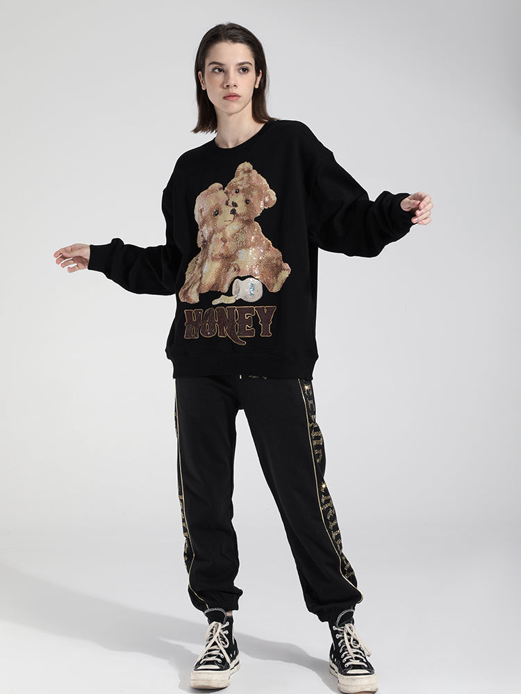 【QuickShip】TCH Two Bear Rhinestone Unisex Sweatshirt