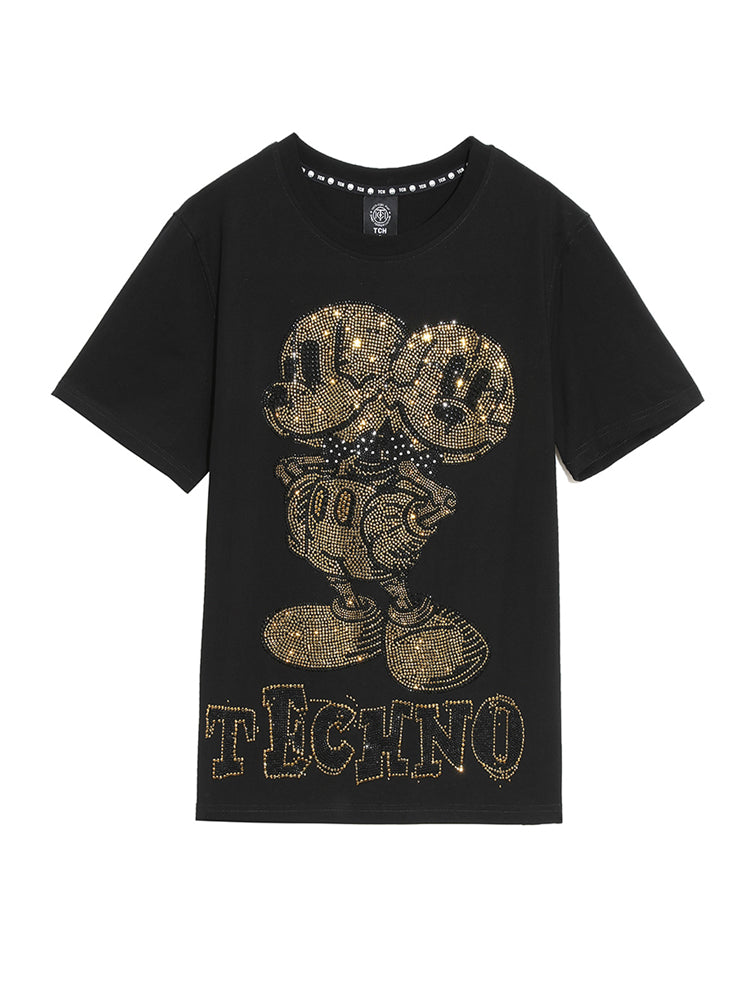 TCH Graphic Rhinestone Print Short Sleeve T-Shirt