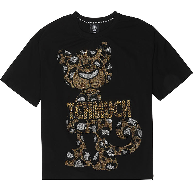 TCH Men‘s Rhinestone Animal Short Sleeve T-shirt