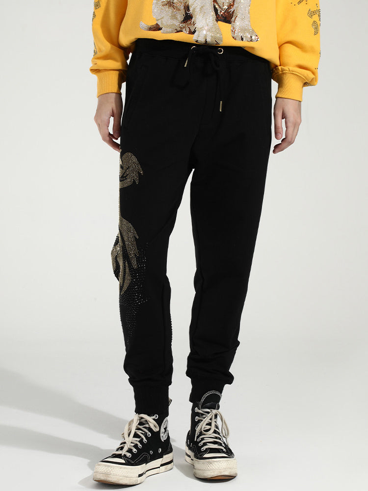 TCH Unisex Rhinestone Graphics Sweatpants