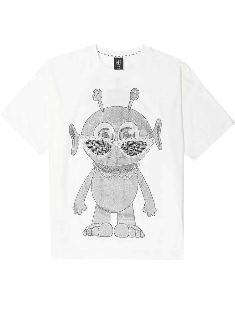 TCH Cartoon Alien Oversized Rhinestone T-Shirt