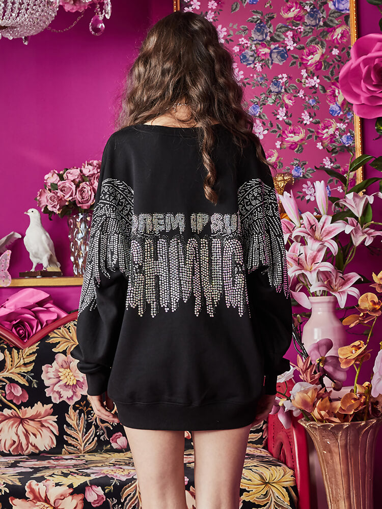 TCH Graphics Rhinestone Angel Wings Sweatshirt