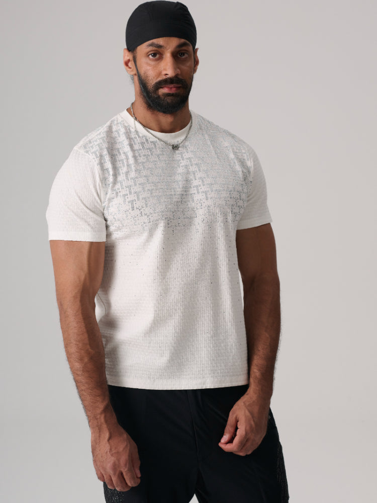 TCH Diamond-Embedded Relaxed-Fit T-Shirt