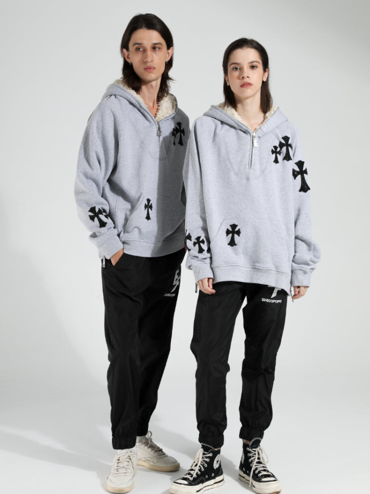 【QuickShip】TCH Graphic Cross Print Zip Up Hoodie Sweatshirt