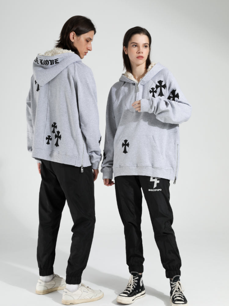 【QuickShip】TCH Graphic Cross Print Zip Up Hoodie Sweatshirt