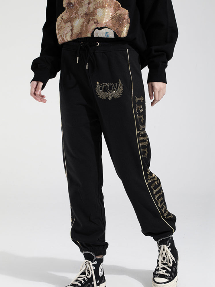 TCH Rhinestone Drawstring Unisex Pants