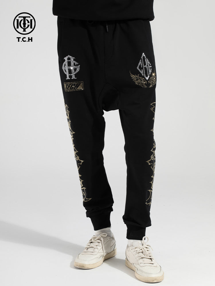 TCH Hot Diamond Drawstring Printed Jogger Pants