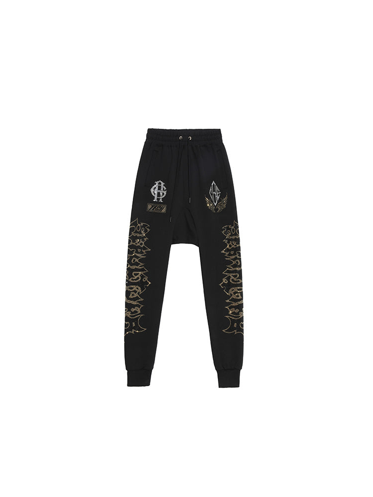 TCH Hot Diamond Drawstring Printed Jogger Pants