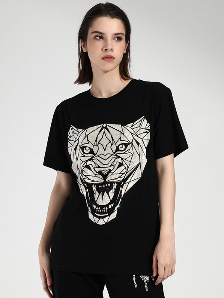 TCH Leopard Printed Crew Neck T-Shirt