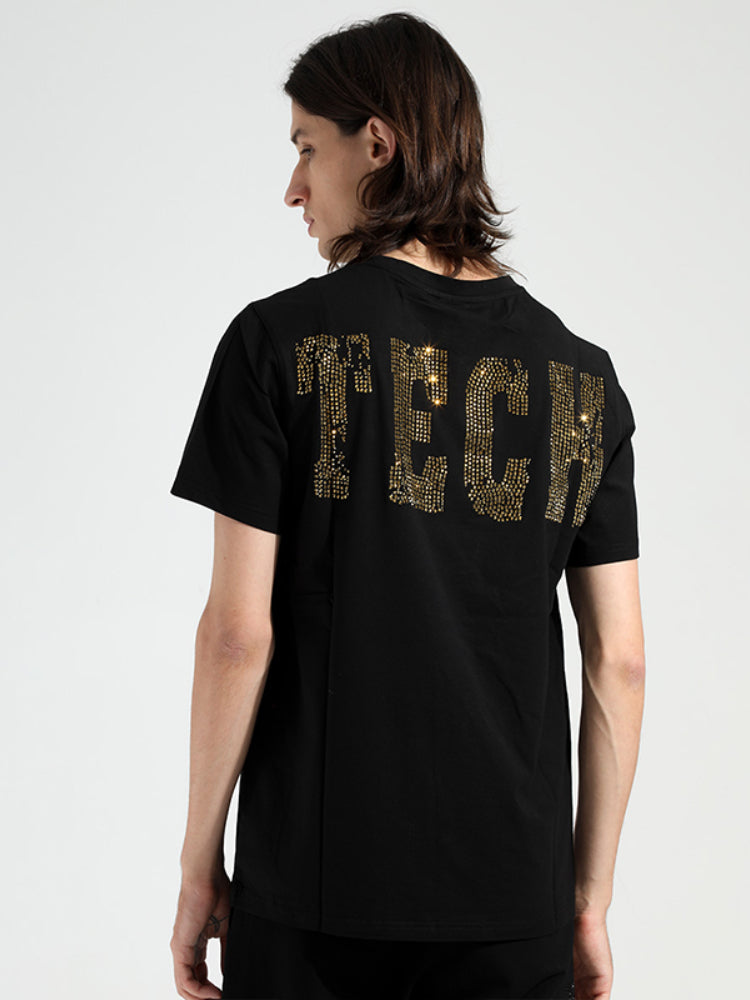 TCH Letter Printed Crew Neck T-shirt