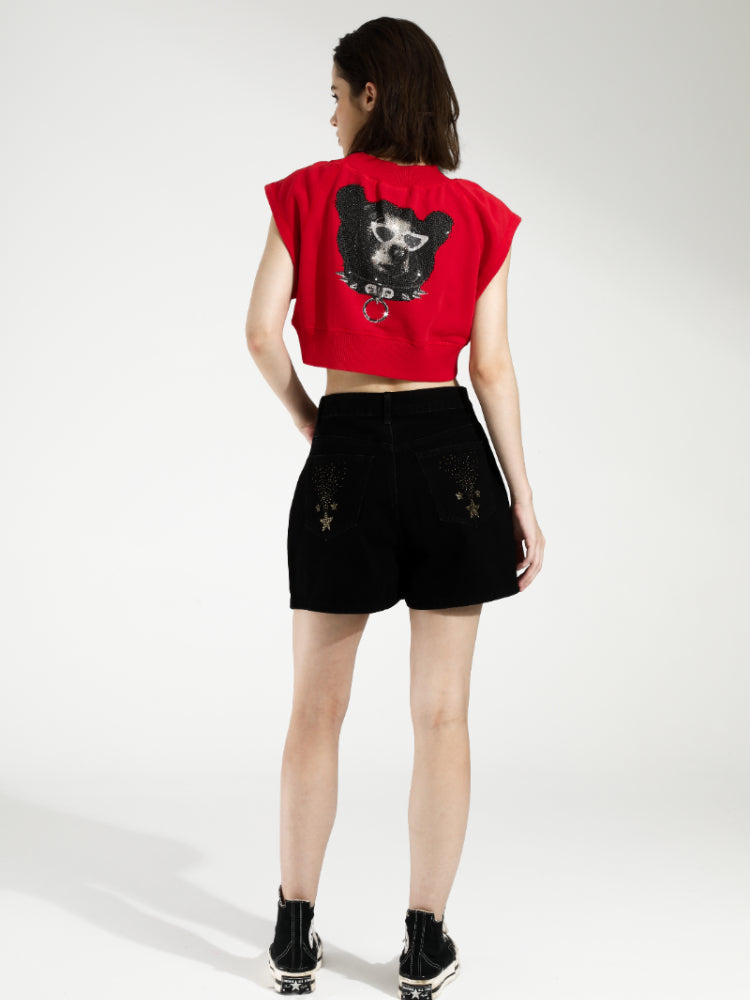 TCH Printed Crew Neck Cropped T-Shirt