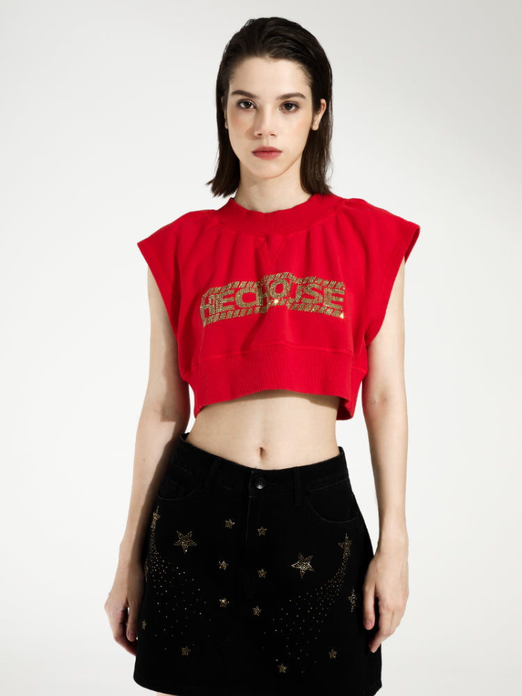 TCH Printed Crew Neck Cropped T-Shirt