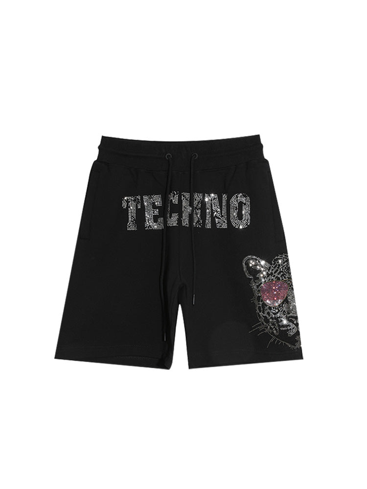 TCH Printed Diamond-Embedded Shorts